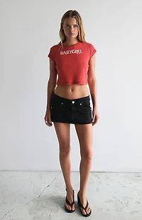 ABRAND Brie 00 Super Low Rise Denim Mini Skirt