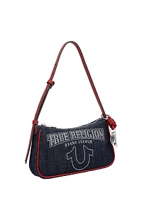 True Religion Bling Logo Red Denim Shoulder Bag