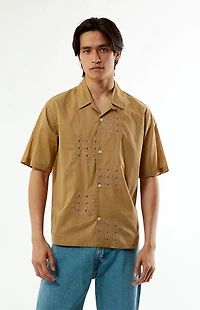 Pacsun Brown Ritz Oversized Resort Camp Shirt
