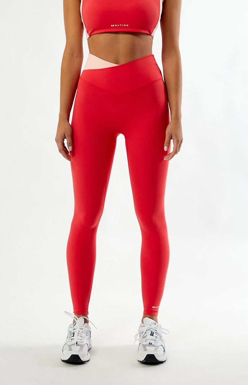 PE NATION Active Red Wander Full Length Leggings