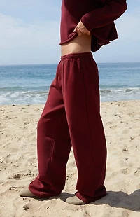 John Galt Burgundy Anastasia Baggy Sweatpants