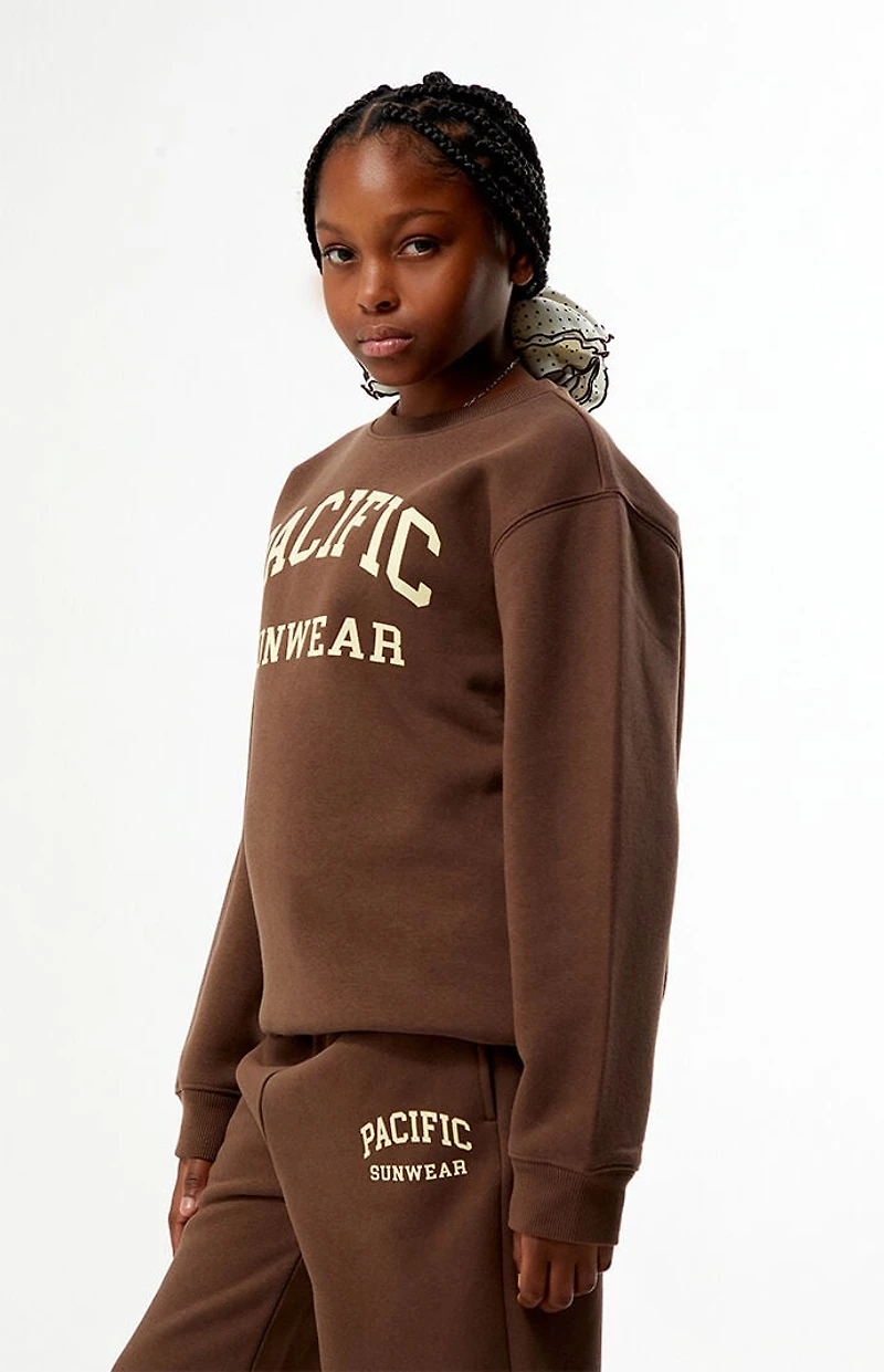 Pacsun Kids Brown Crew Neck Sweatshirt