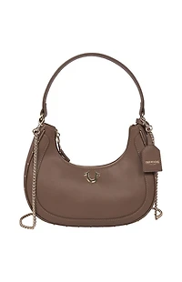 True Religion Top Zip Crescent Hobo Bag