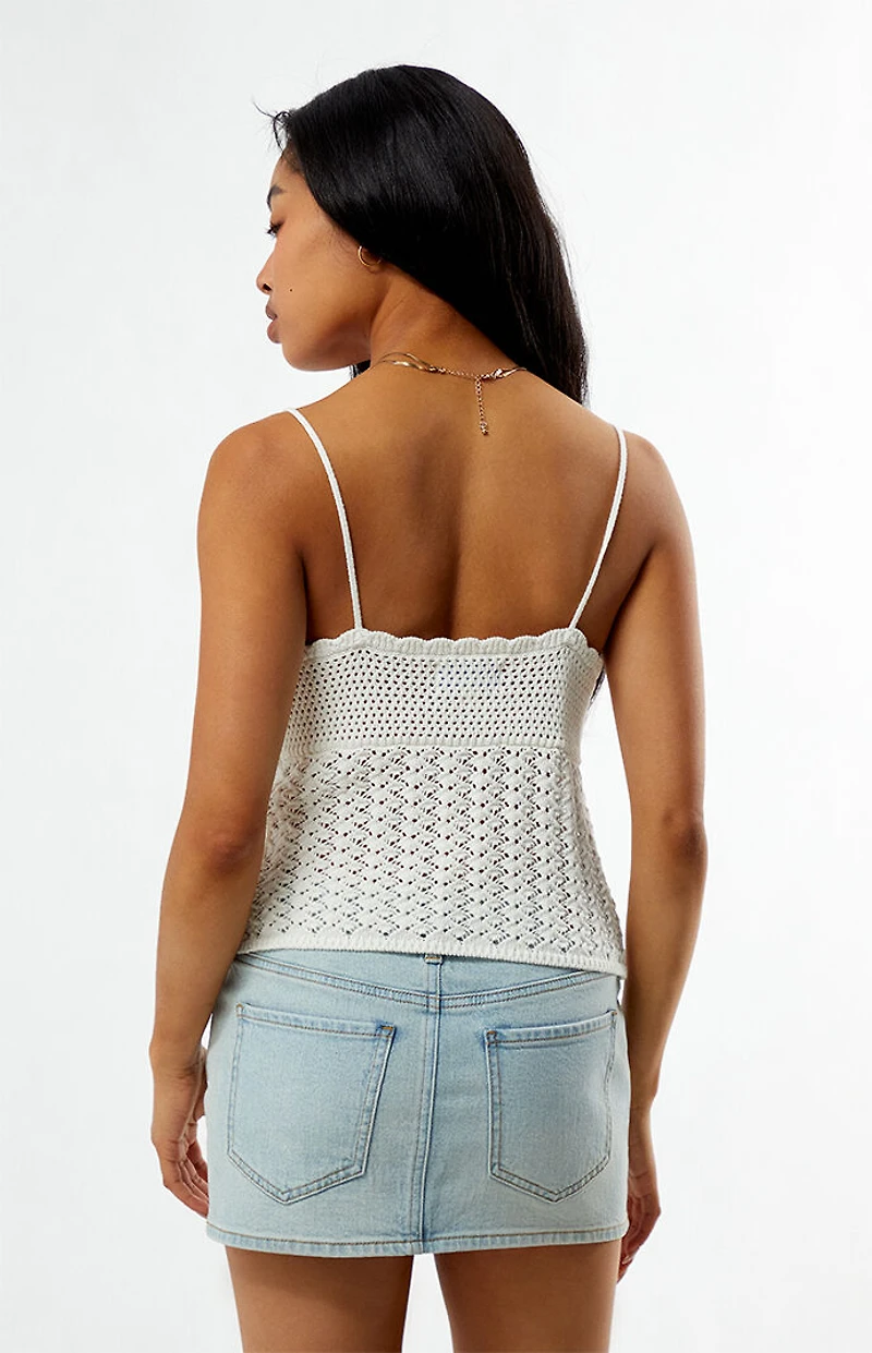 Your Favorite Leena Crochet Tie Front Tank Top