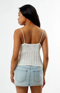 Your Favorite Leena Crochet Tie Front Tank Top