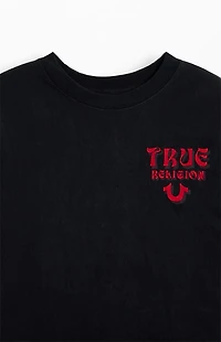 True Religion Flocked Logo Oversized T-Shirt