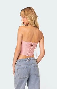 Edikted Tempting Textured Ruffle Hem Corset