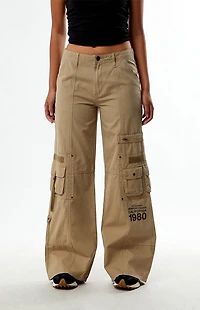 Pacsun Weathered Low Rise Baggy Flare Cargo Pants
