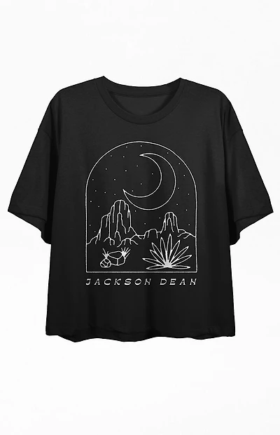 Jackson Dean Desert Night Scene Cropped T-Shirt
