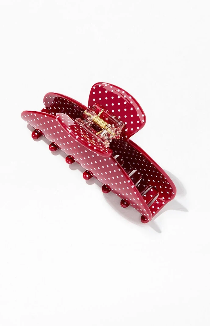 John Galt Red Polka Dot Hair Claw Clip