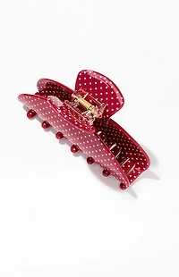 John Galt Red Polka Dot Hair Claw Clip