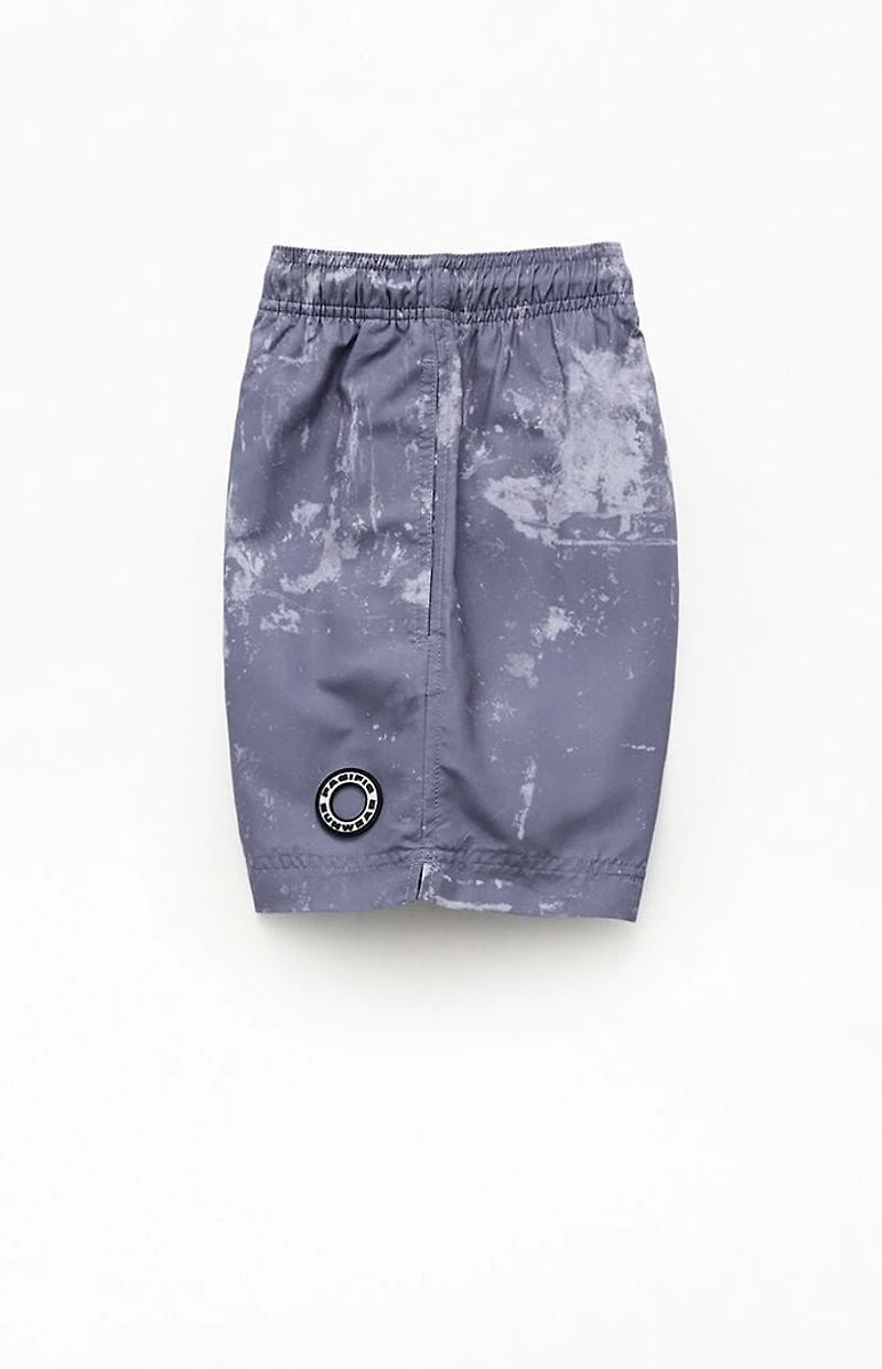 Pacsun Gray Oil Dye 4.5" Swim Trunks