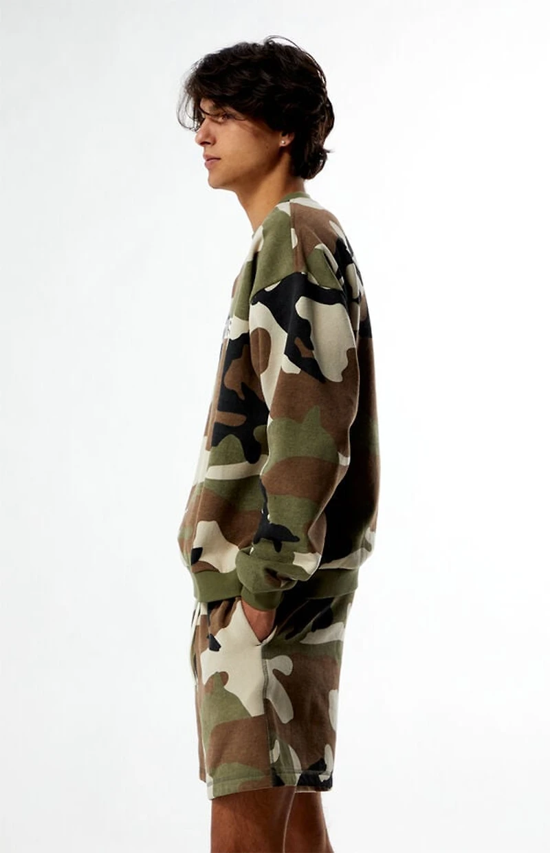 Budweiser By Pacsun Camo Serif Crew Neck Sweatshirt