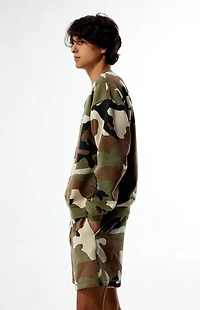 Budweiser By Pacsun Camo Serif Crew Neck Sweatshirt