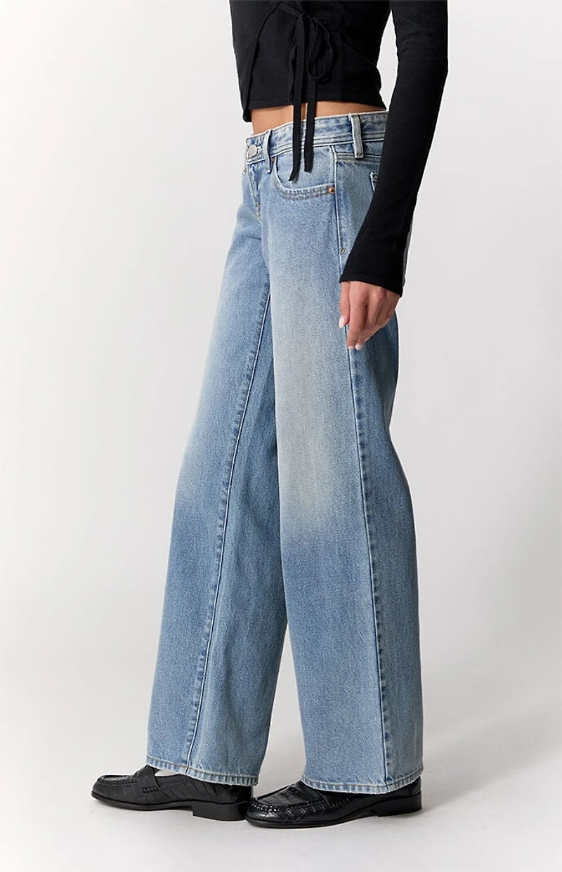 Pacsun Sammy Ultimate Low Rise Straight Leg Jeans Light Blue