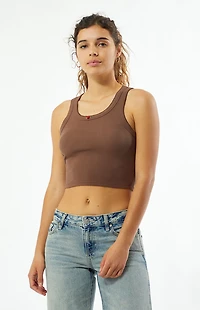 LA Hearts Verona Scalloped Stitch Tank Top