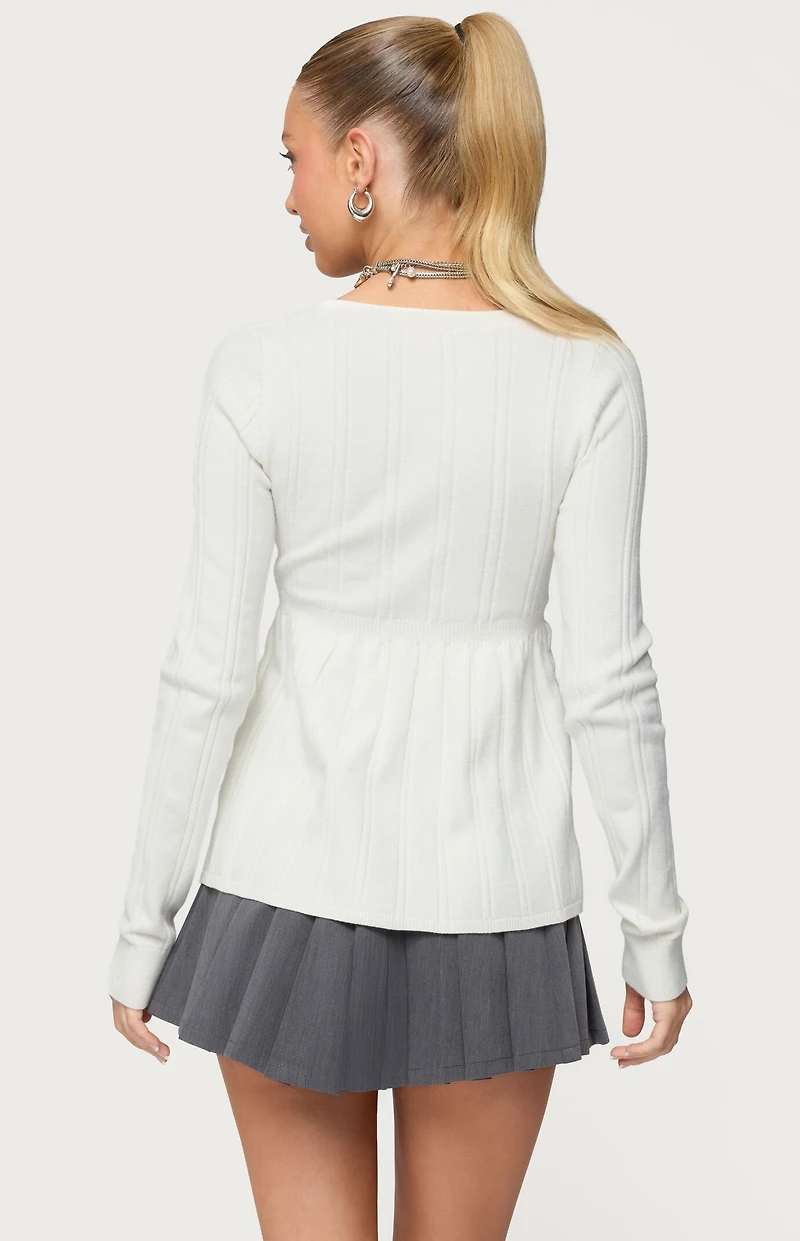 Edikted Saphey Babydoll Cable Knit Top