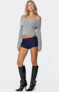 Edikted Harrison Pinstripe Micro Shorts