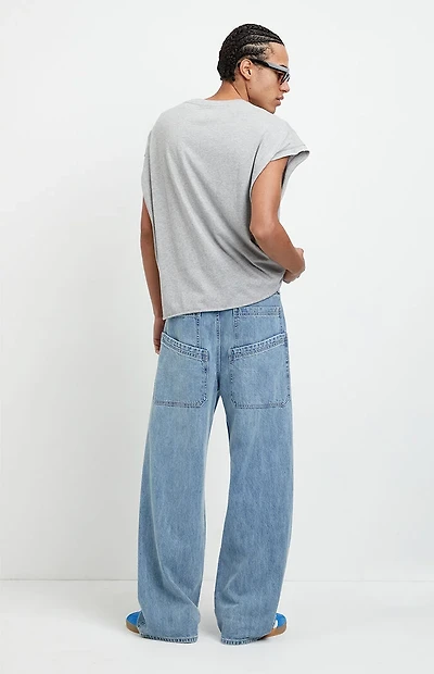 Pacsun Blake Extreme Baggy Jeans Double Pocket Light Blue