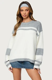 Edikted Nogah Stripey Oversized Sweater