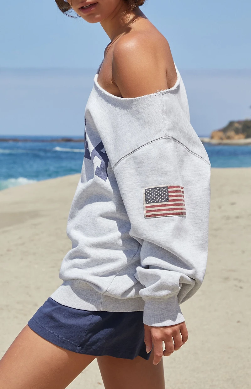 John Galt Stelle USA Off-The-Shoulder Sweatshirt