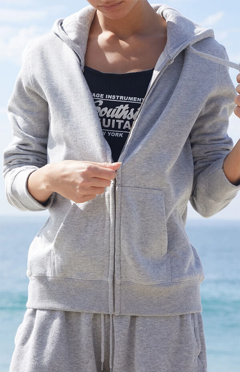 John Galt Silver Zip Up Hoodie