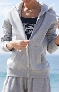 John Galt Silver Zip Up Hoodie