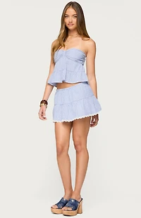 Edikted Dora Strapless Eyelet Babydoll Top