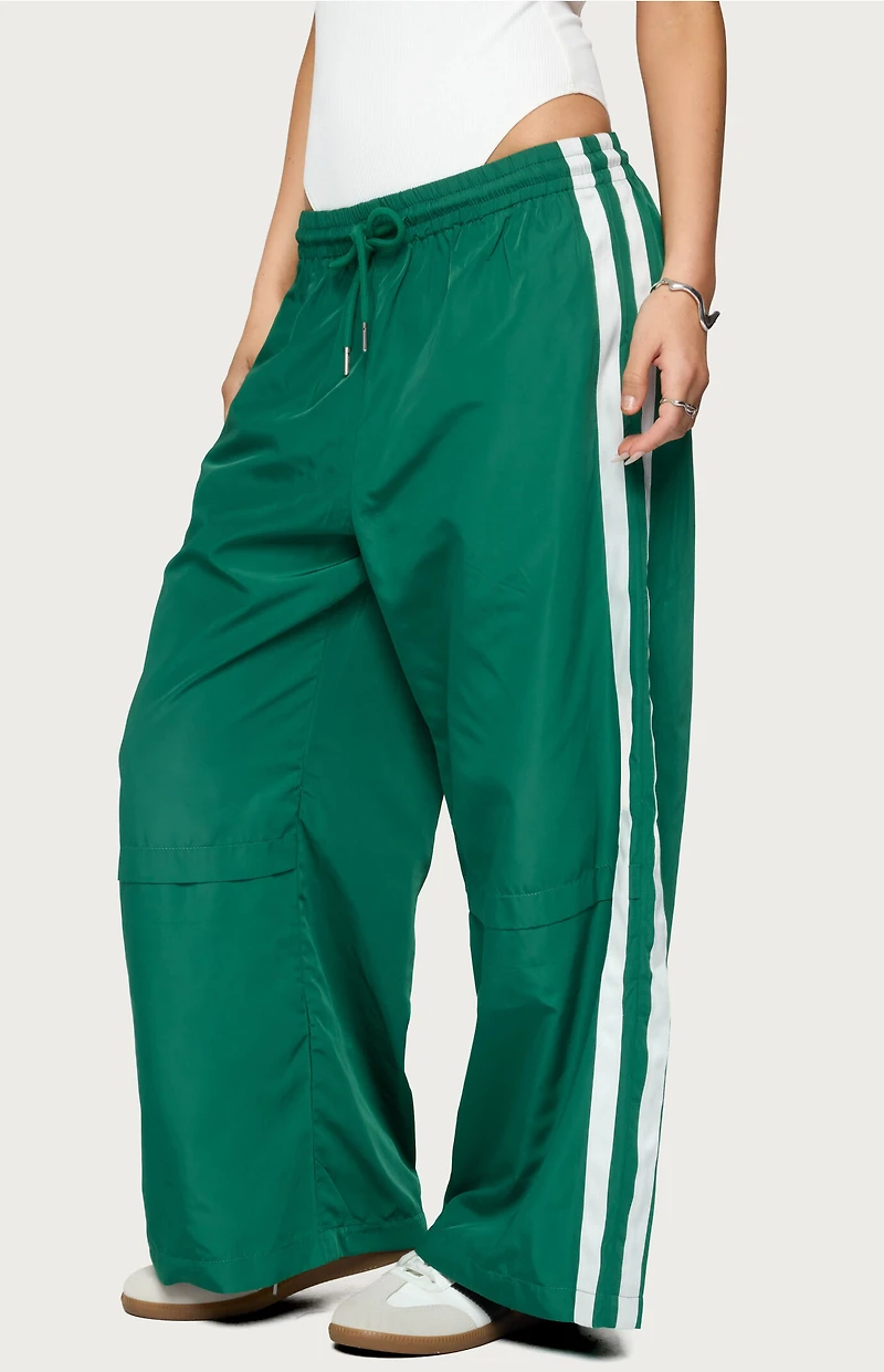 Edikted Petite Fauna Nylon Track Pants