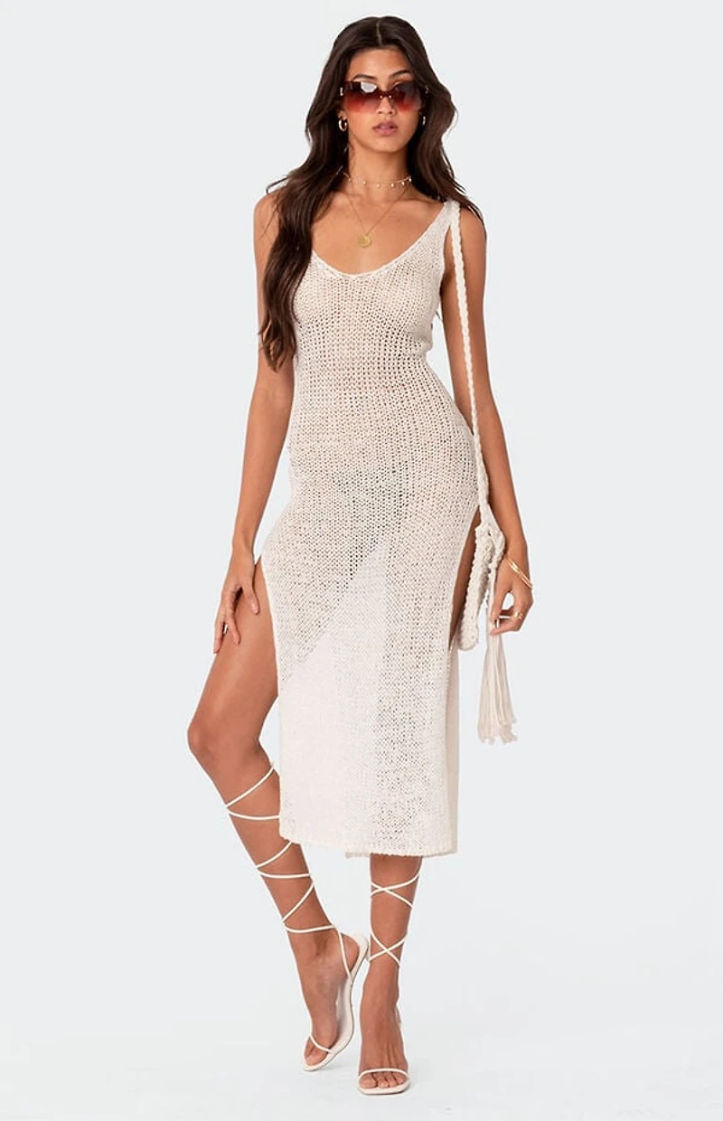 Edikted Nevea Open-Back Knitted Midi Dress