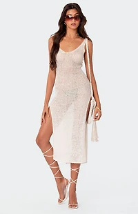 Edikted Nevea Open-Back Knitted Midi Dress