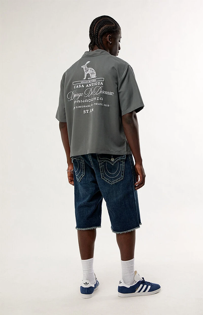 True Religion Vinny Big T Flap Baggy Jean Shorts