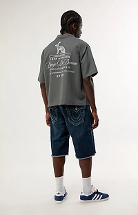 True Religion Vinny Big T Flap Baggy Jean Shorts
