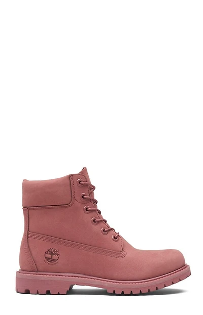 Timberland Women's Red Premium 6inch Waterproof Lace-Up Boots