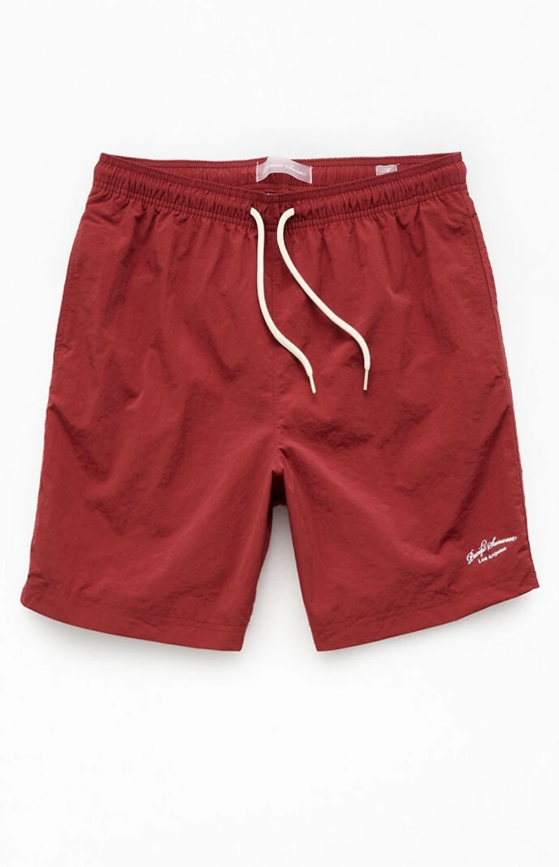 Pacsun Brick Red Collegiate 6.5" Swim Trunks