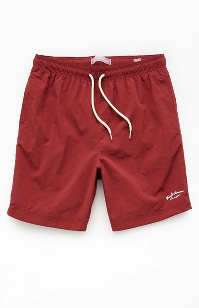 Pacsun Brick Red Collegiate 6.5" Swim Trunks