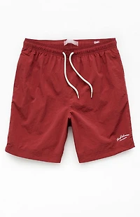 Pacsun Brick Red Collegiate 6.5" Swim Trunks