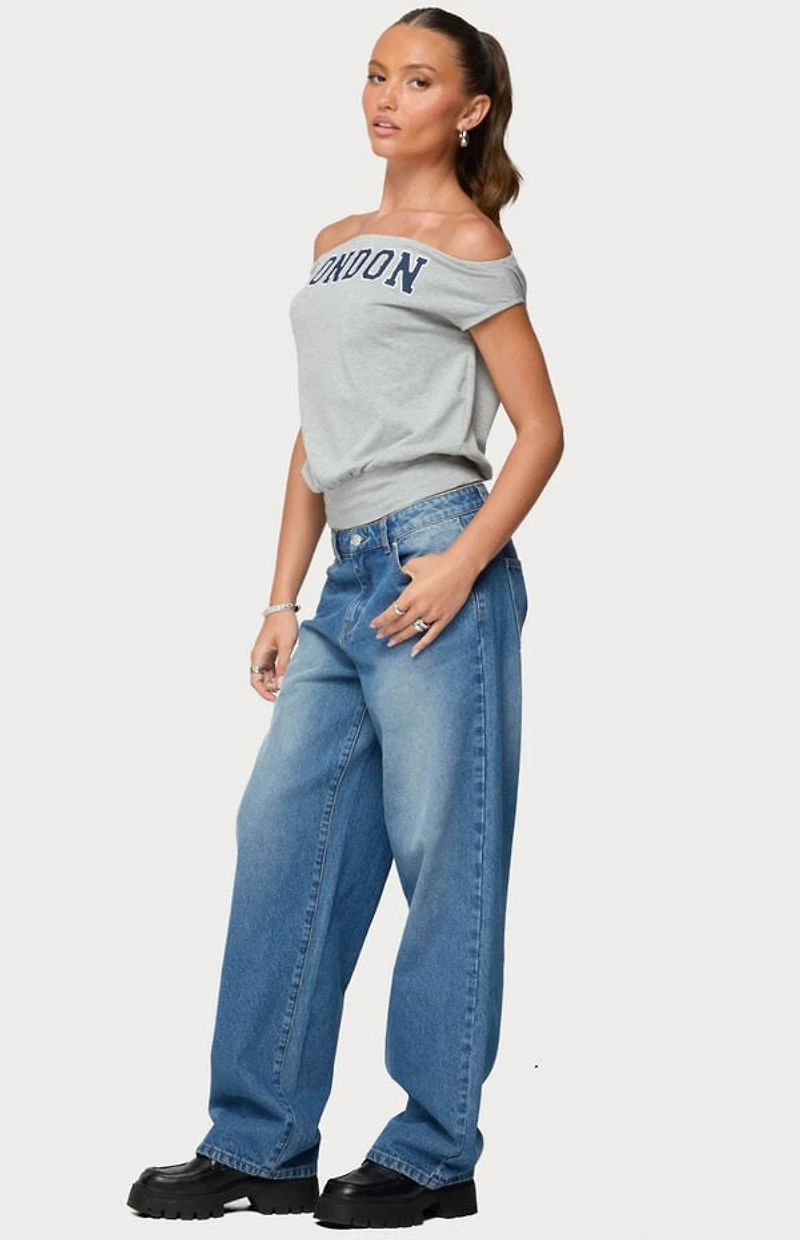 Edikted Rorie Mid Rise Straight Leg Jeans