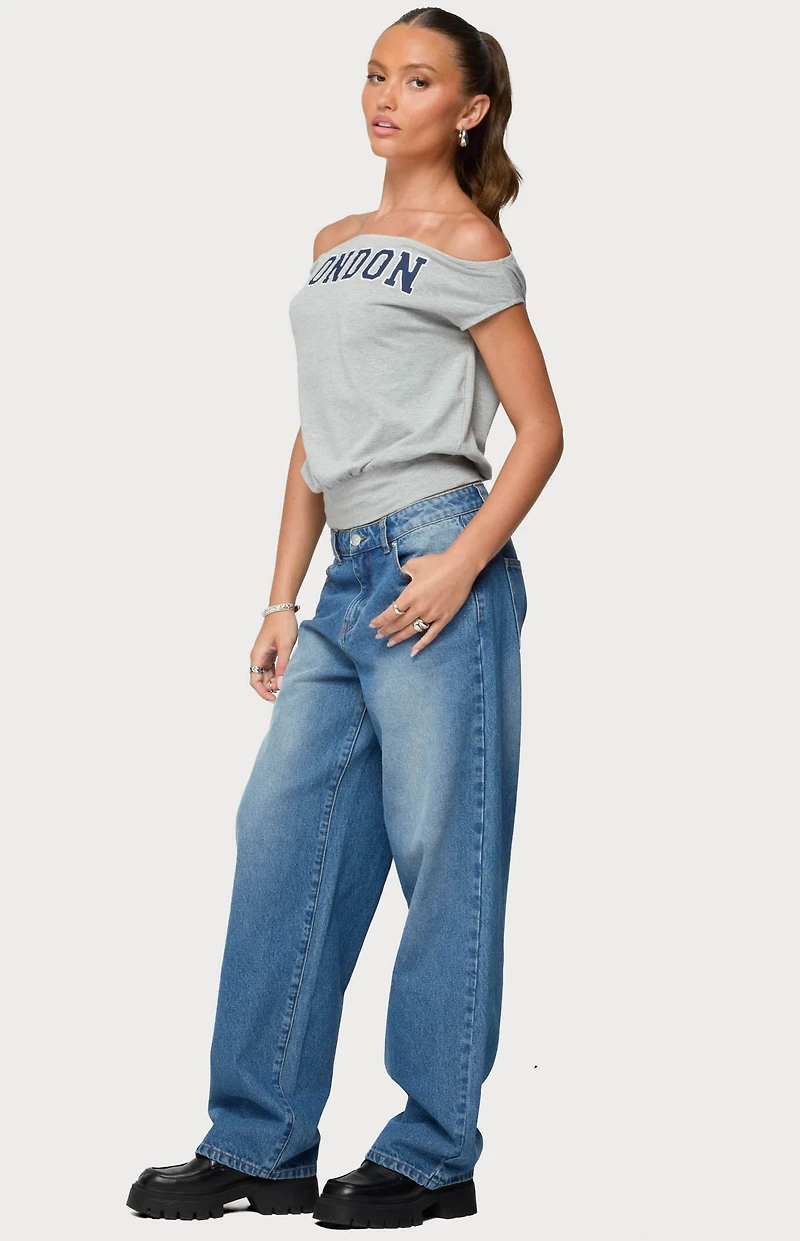 Edikted Rorie Mid Rise Straight Leg Jeans