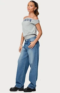 Edikted Rorie Mid Rise Straight Leg Jeans