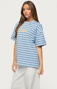 Edikted Chill Girl Striped Oversized T-Shirt