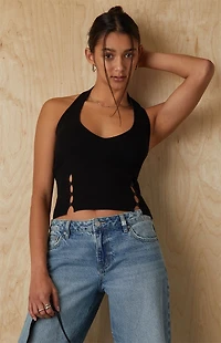 Your Favorite Button Front Sweater Halter Top