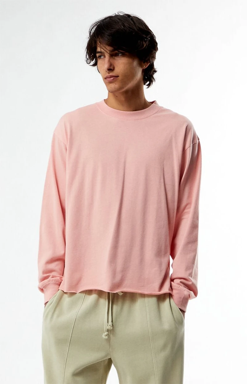 Pacsun Pink Premium Cropped Long Sleeve T-Shirt