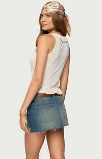 Edikted Marsh Ruffle Split Front Top