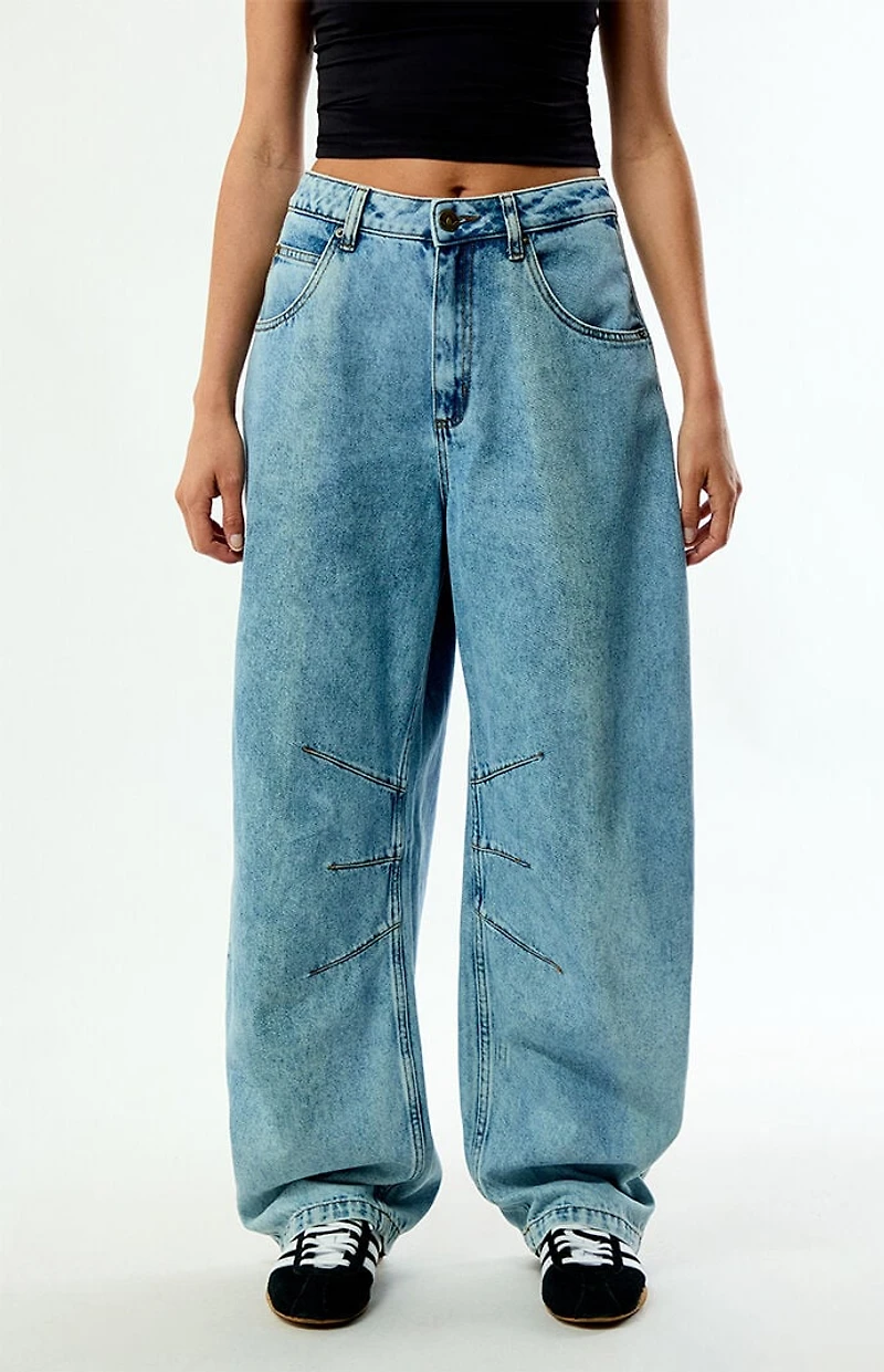 adidas Light Blue High Waisted Barrel Jeans
