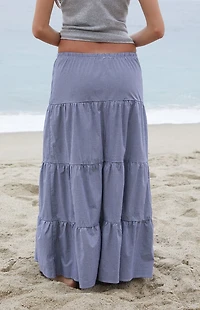 John Galt Blue Gingham Nadia Maxi Skirt