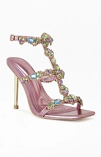 AZALEA WANG Women's Khai Pink Stiletto Sandals