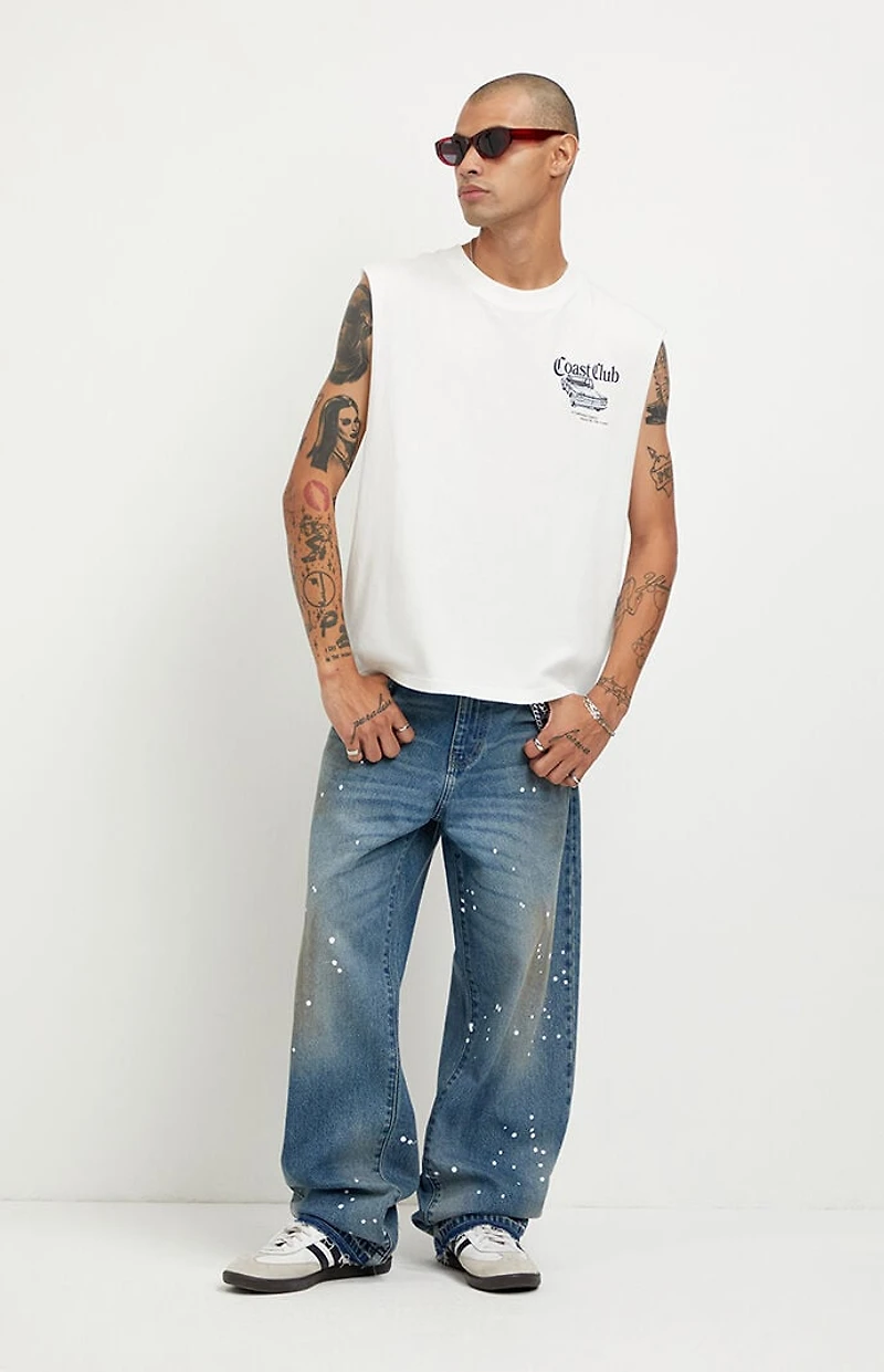 Pacsun Dylan Baggy Jeans Paint Splatter Mud Wash