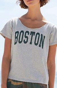 John Galt Silver Boston Short Sleeve Off-The-Shoulder Top