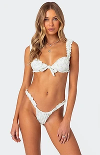 Edikted Floral Scrunch Cupped Bikini Top